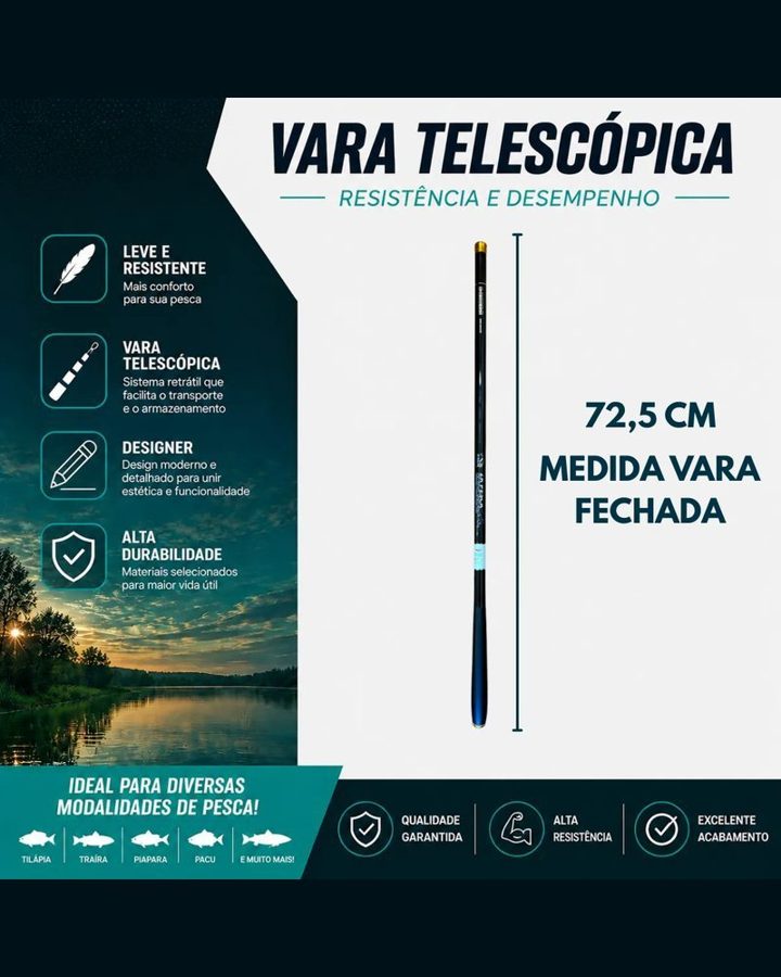 Vara de Pesca 100% Carbono VIP 2,70 MT - foto 4