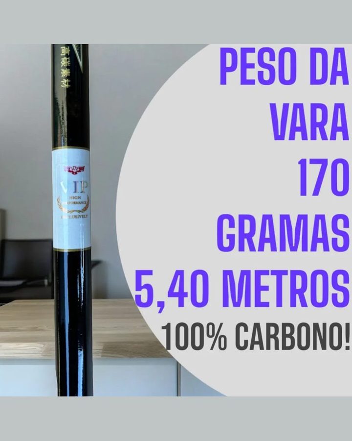 Vara de Pesca 100% Carbono VIP 5,40 MT - foto 3